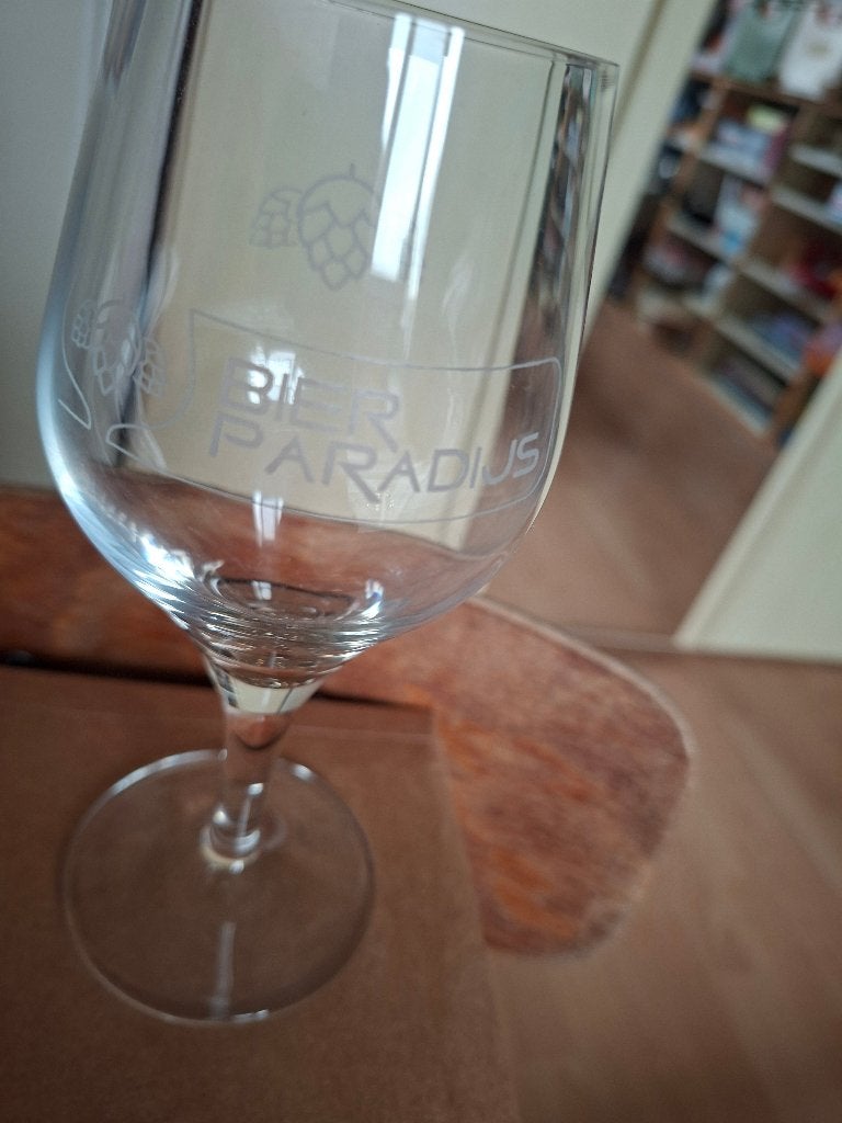 bierglas Bier Paradijs, Verzamelen, Ophalen of Verzenden, Zo goed als nieuw, Glas of Glazen, Overige merken