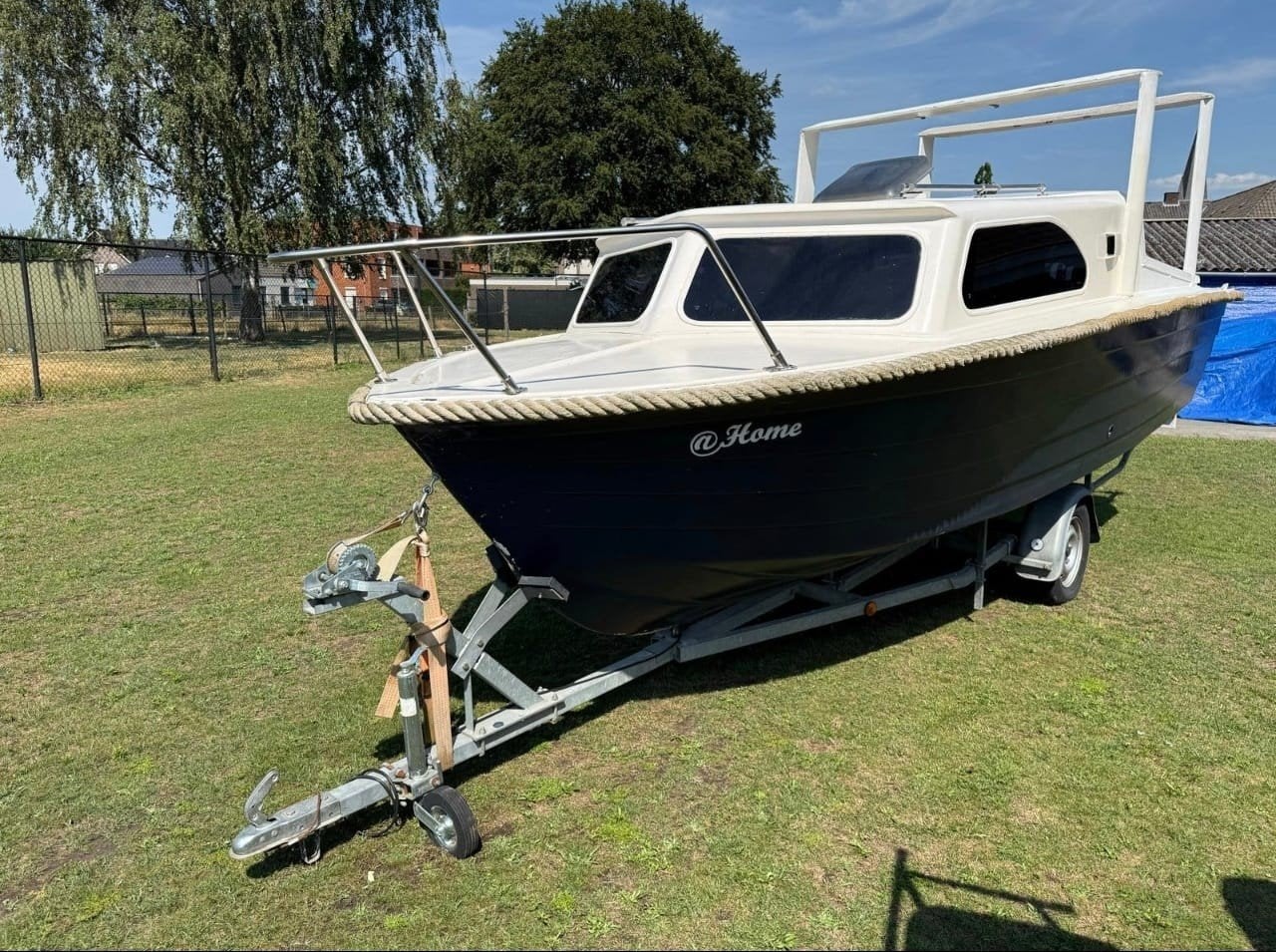 Complete & zeer mooie Shetland kajuitboot incl trailer, Watersport en Boten, Gebruikt, Kajuitboot, Buitenboordmotor, Polyester
