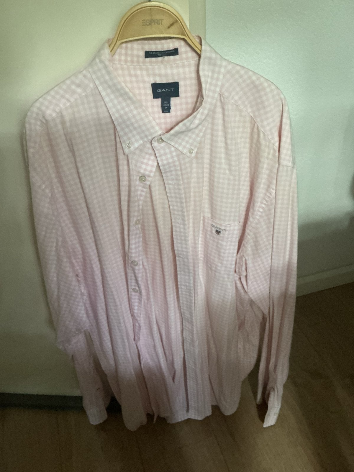 GANT Heren overhemd - Roze geruit - Maat 3XL zgan, Ophalen of Verzenden, Zo goed als nieuw, Roze, Overige halswijdtes