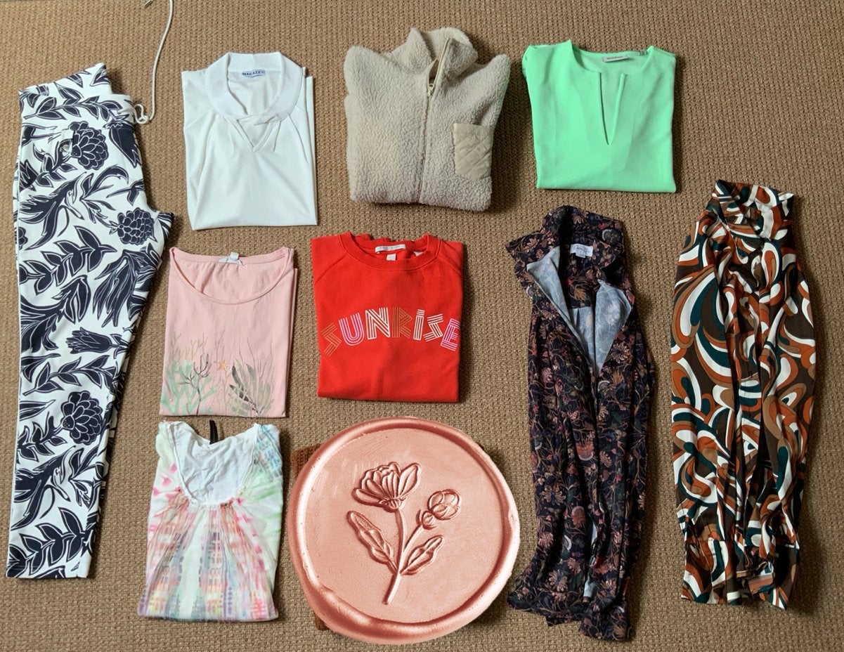 Kledingpakket dames maat L  Broek Blouse Vest Top, Ophalen of Verzenden