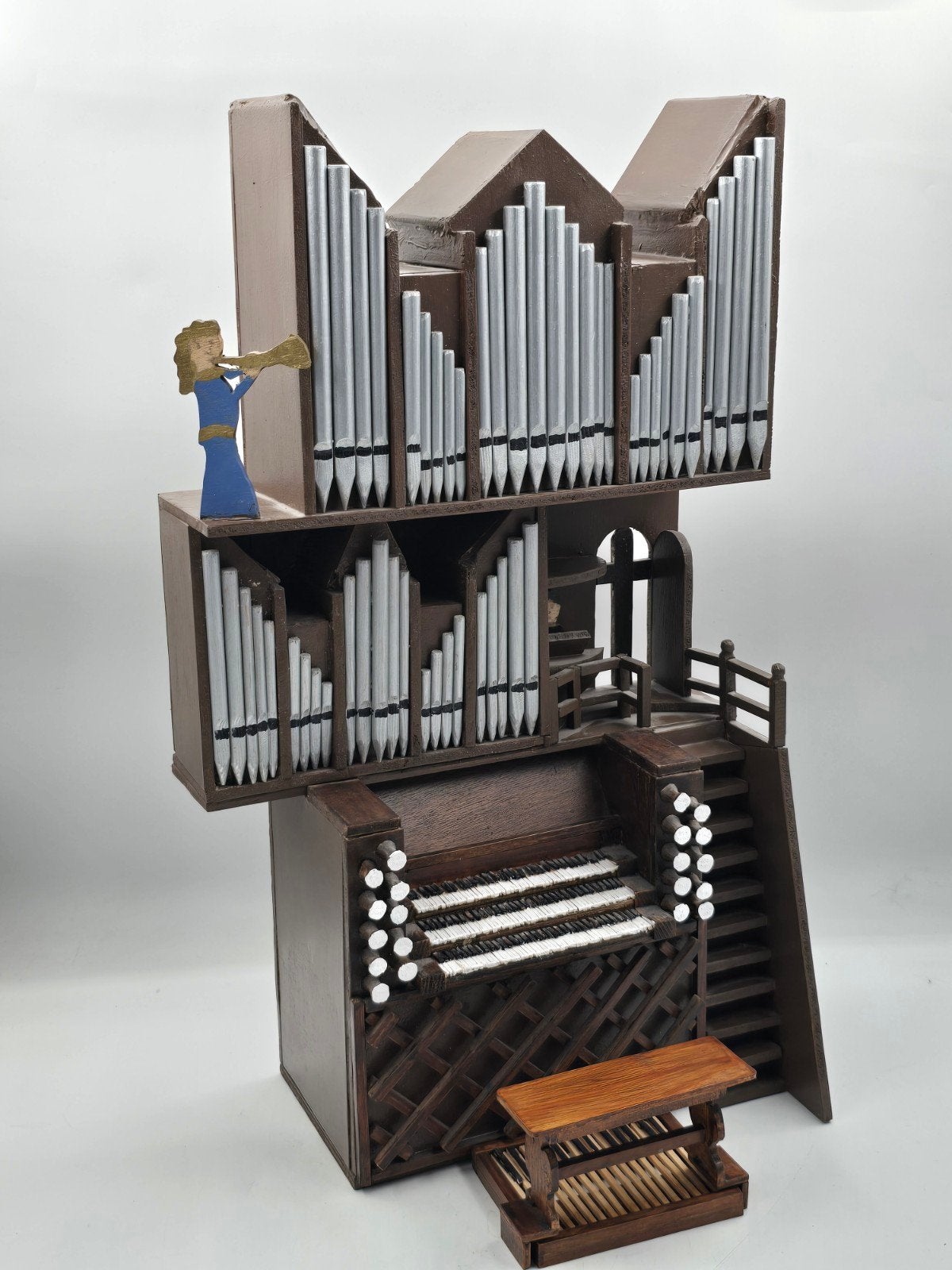 Groot schaalmodel, miniatuur van een kerkorgel, 57 cm hoog, Muziek en Instrumenten, Orgels, Ophalen of Verzenden, Gebruikt, 1 klavier