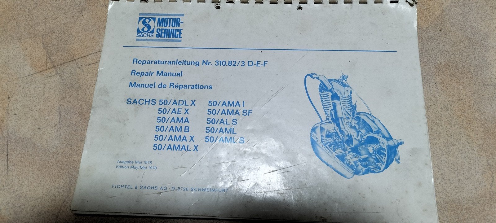 Sachs Motor Service Boekwerk 72 blz (Duits, Engels, Frans), Ophalen of Verzenden, Overige merken