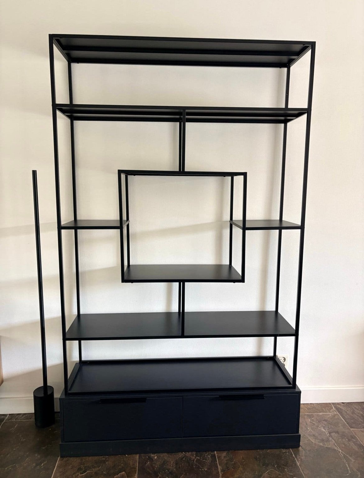 WOOOD Exclusive Fons Vakkenkast (Zwart) Perfecte staat, 200 cm of meer, Ophalen of Verzenden, Zo goed als nieuw, Minder dan 150 cm