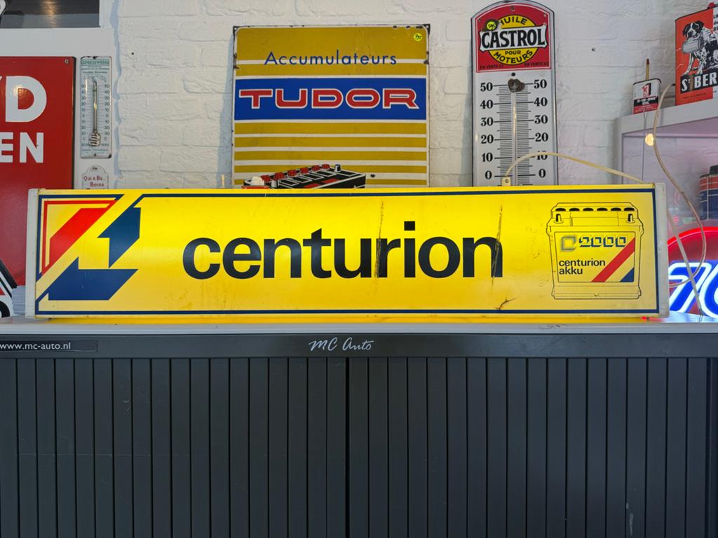 Vintage Centurion Akku Lichtbak - Garage Reclame, Ophalen, Gebruikt, ., Lichtbak of (neon) lamp