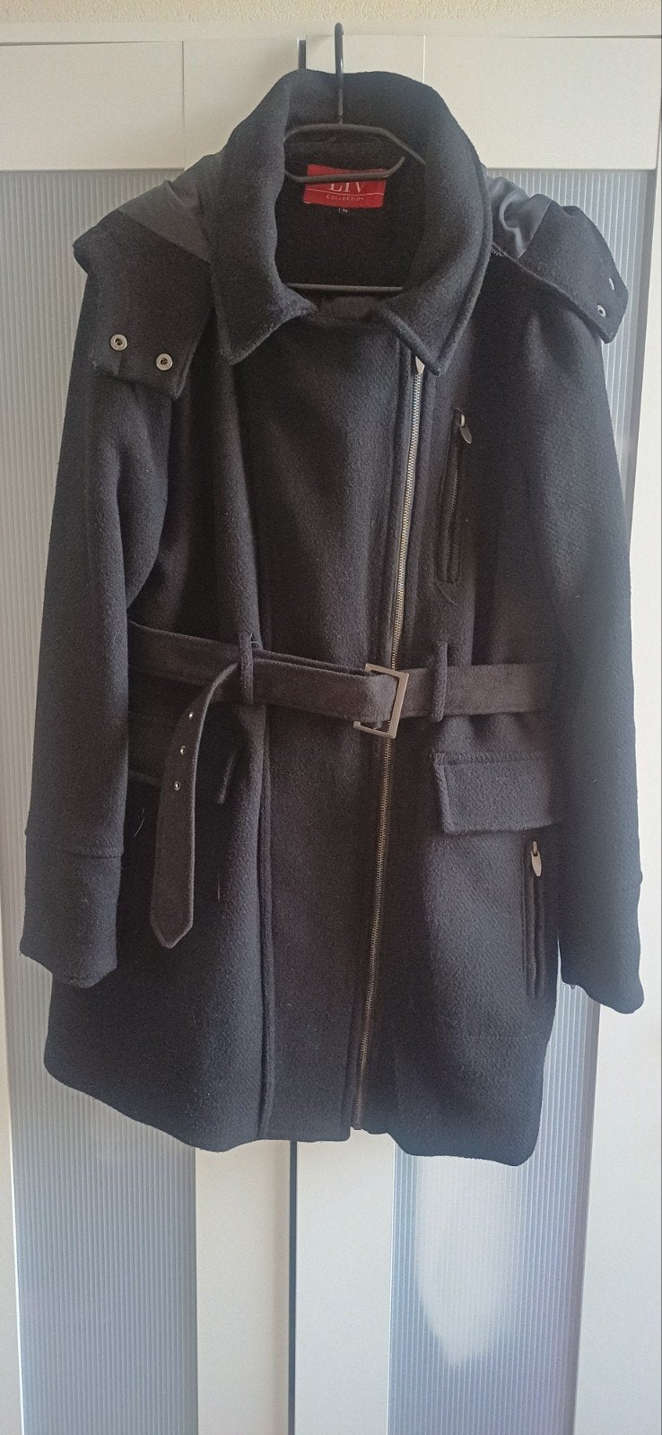jas, Kleding | Dames, Jassen | Winter, Ophalen, Zwart, Maat 42/44 (L), Gedragen