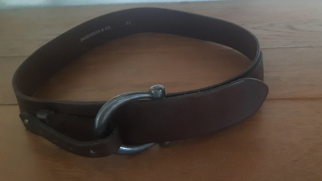 Tijdloze leren donker-bruine basis DAMESRIEM, 80 cm, Josephine & Co, 80 tot 90 cm, Echt leder, Tailleriem