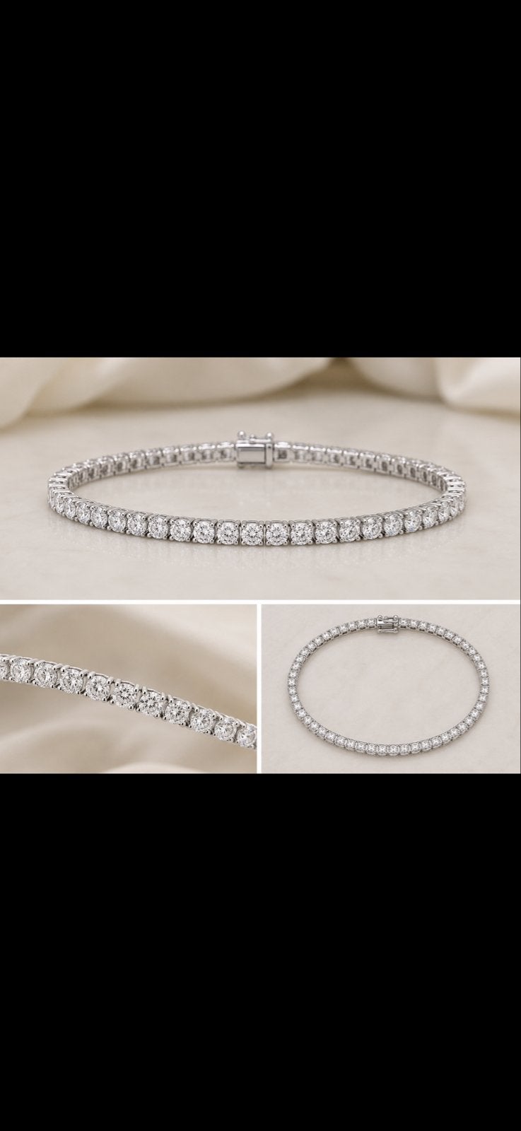 Tennis armband 5,5 ct lab-grown diamanten - 18K witgoud, Sieraden, Tassen en Uiterlijk, Armbanden, Ophalen of Verzenden, Zo goed als nieuw
