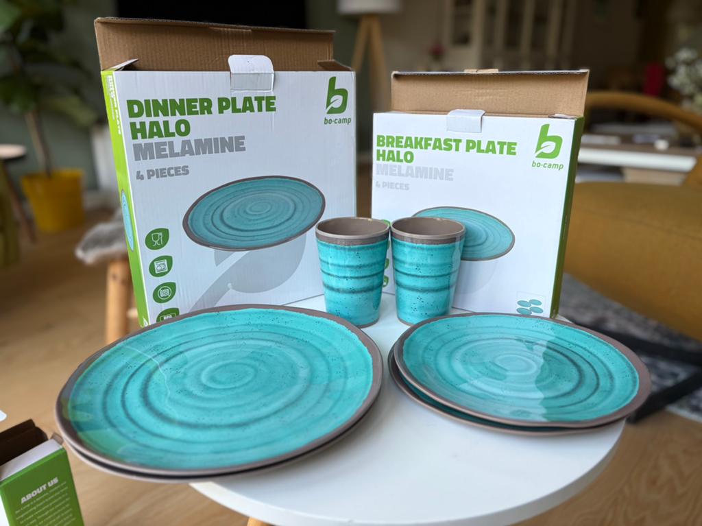 Bo-Camp Halo Melamine Servies Set - Aqua (6 -delig), Ophalen, Nieuw