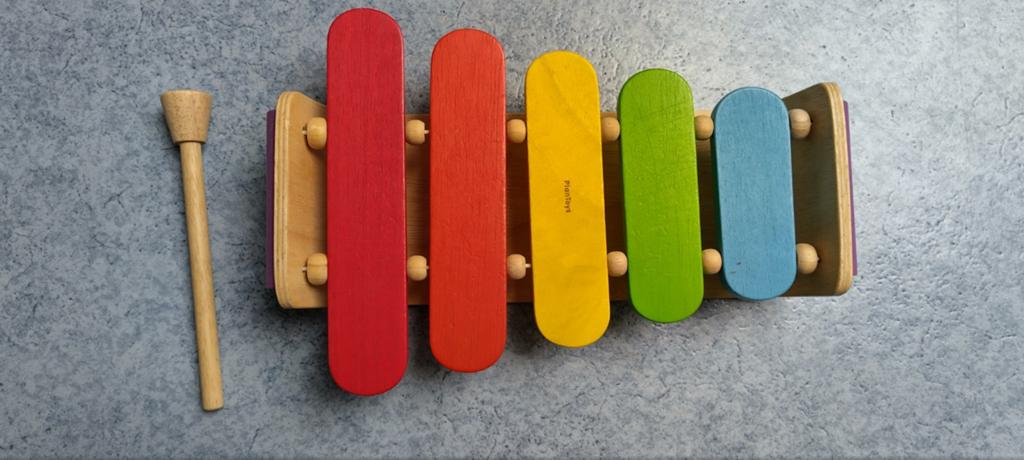 Houten regenboog xylofoon Plantoys, Ophalen, Gebruikt, Overige typen