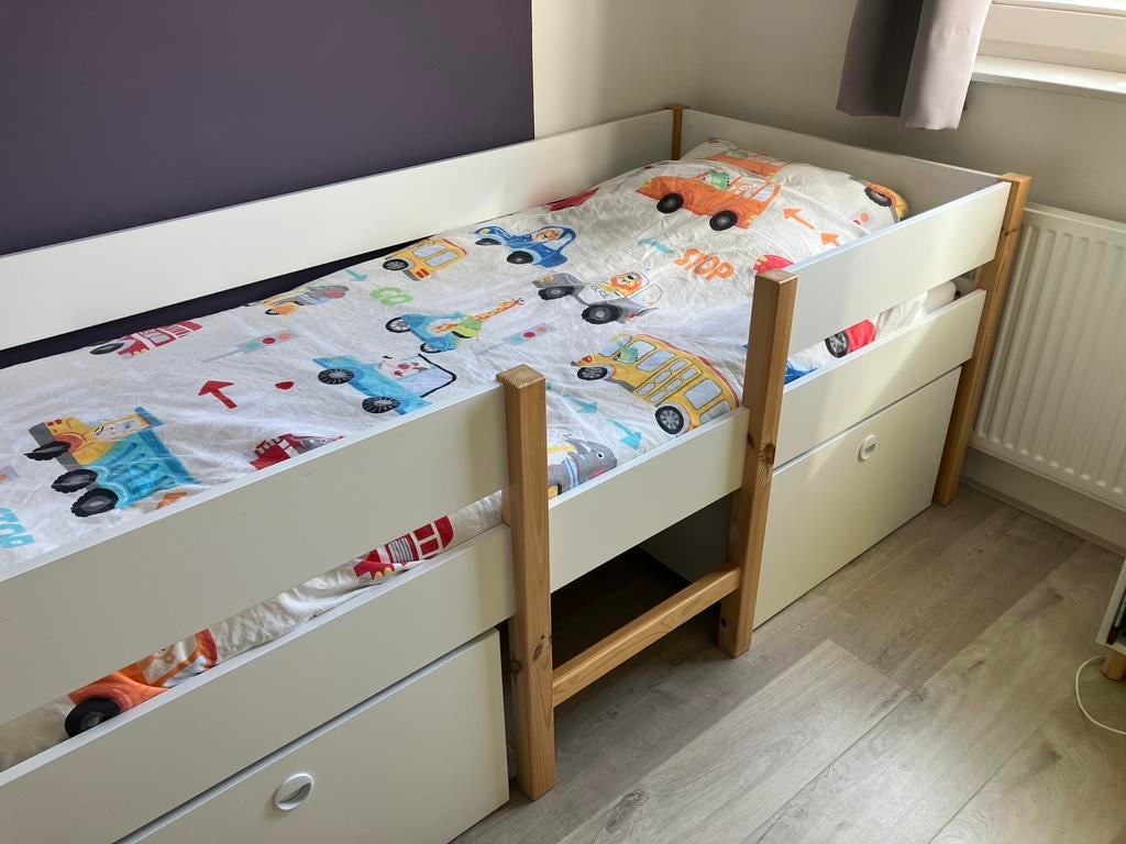 Half hoogslaper Petit Amelie wit met twee lades, Ophalen, Zo goed als nieuw, Hoogslaper