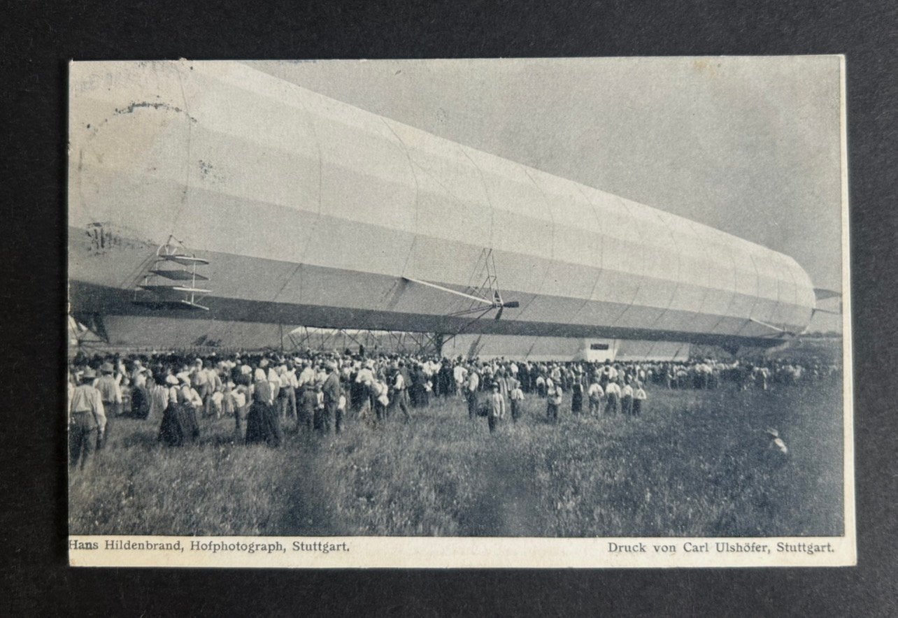 Ansichtkaart, Zeppelin Landung bei Echterdingen, 1908, Ophalen of Verzenden, Zo goed als nieuw, Schaalmodel