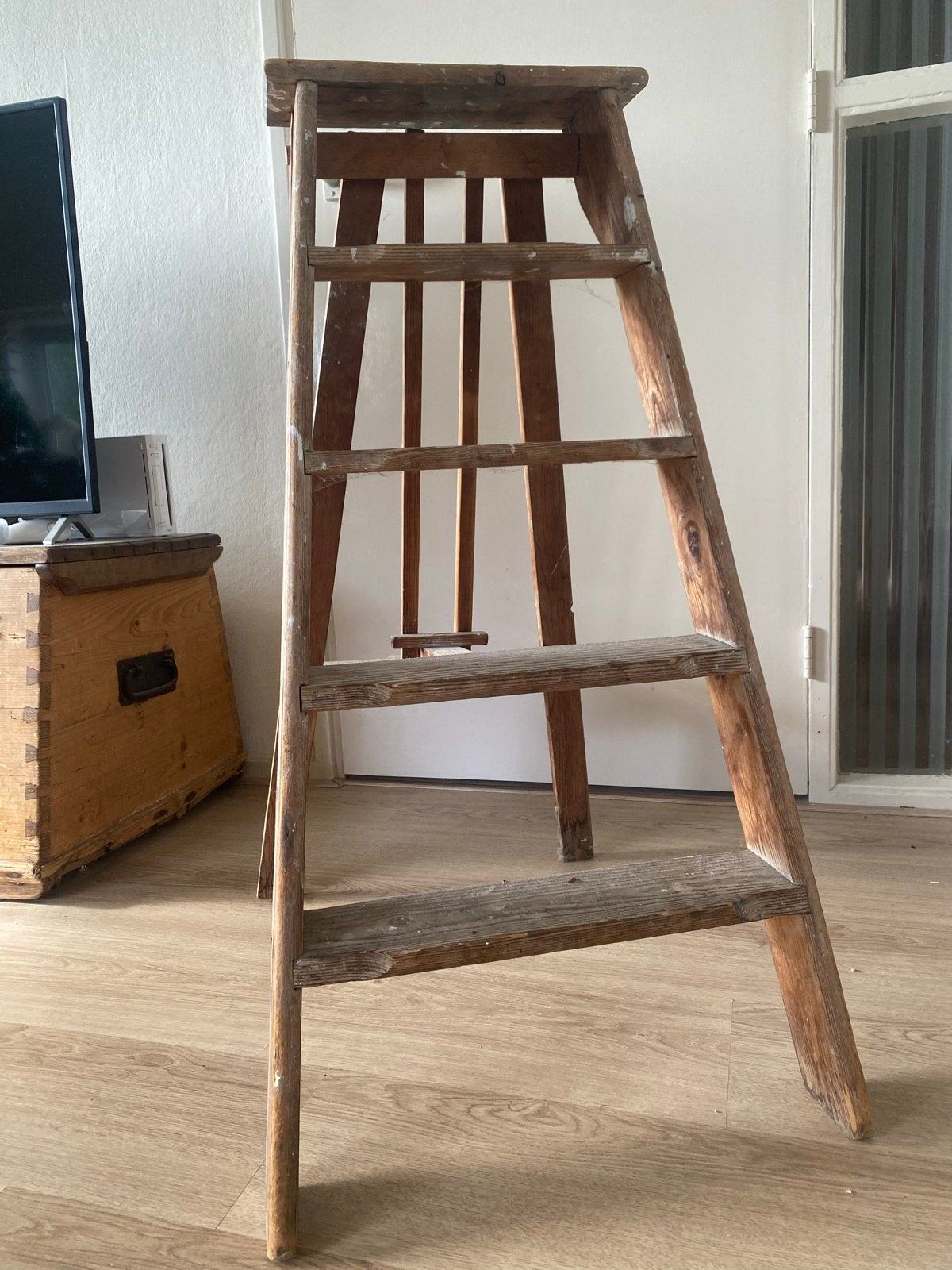 Decoratieve houten ladder - Vintage uitstraling, Ophalen