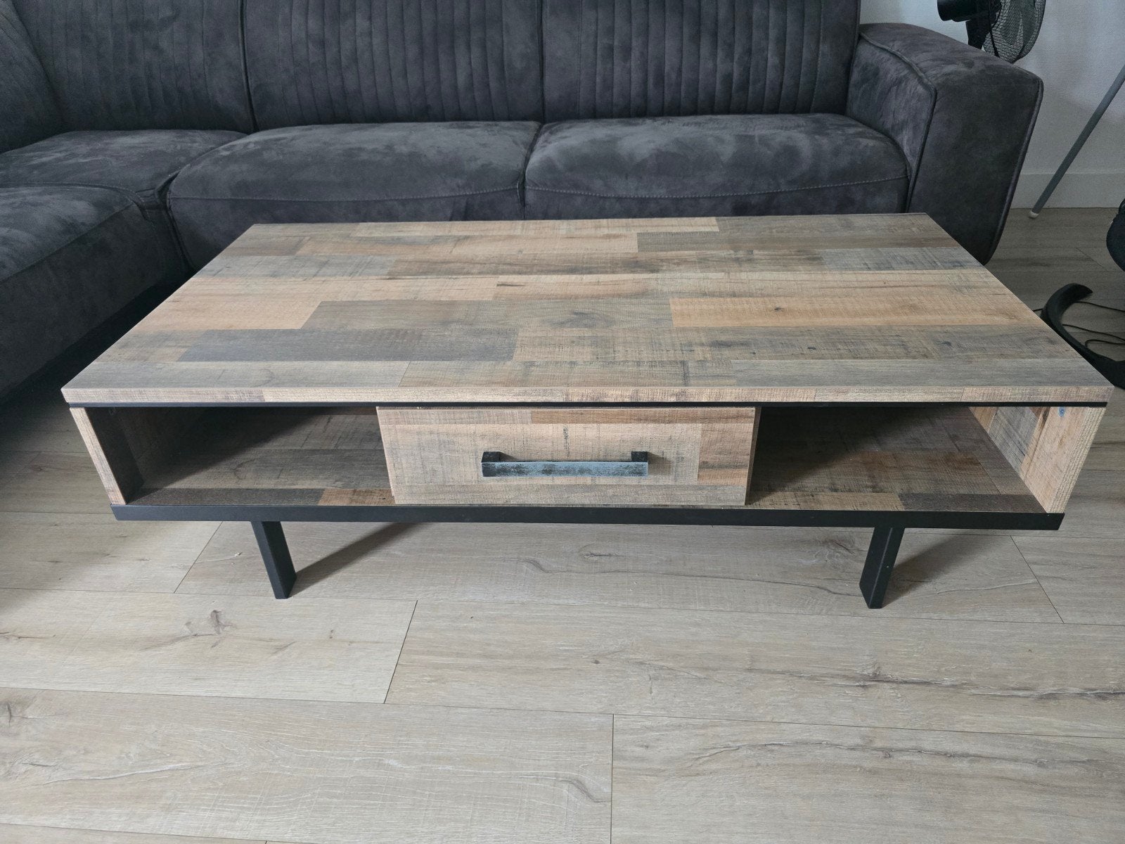 Mooie salontafel met lade, Gebruikt, 100 tot 150 cm, 50 tot 100 cm, Industrieel