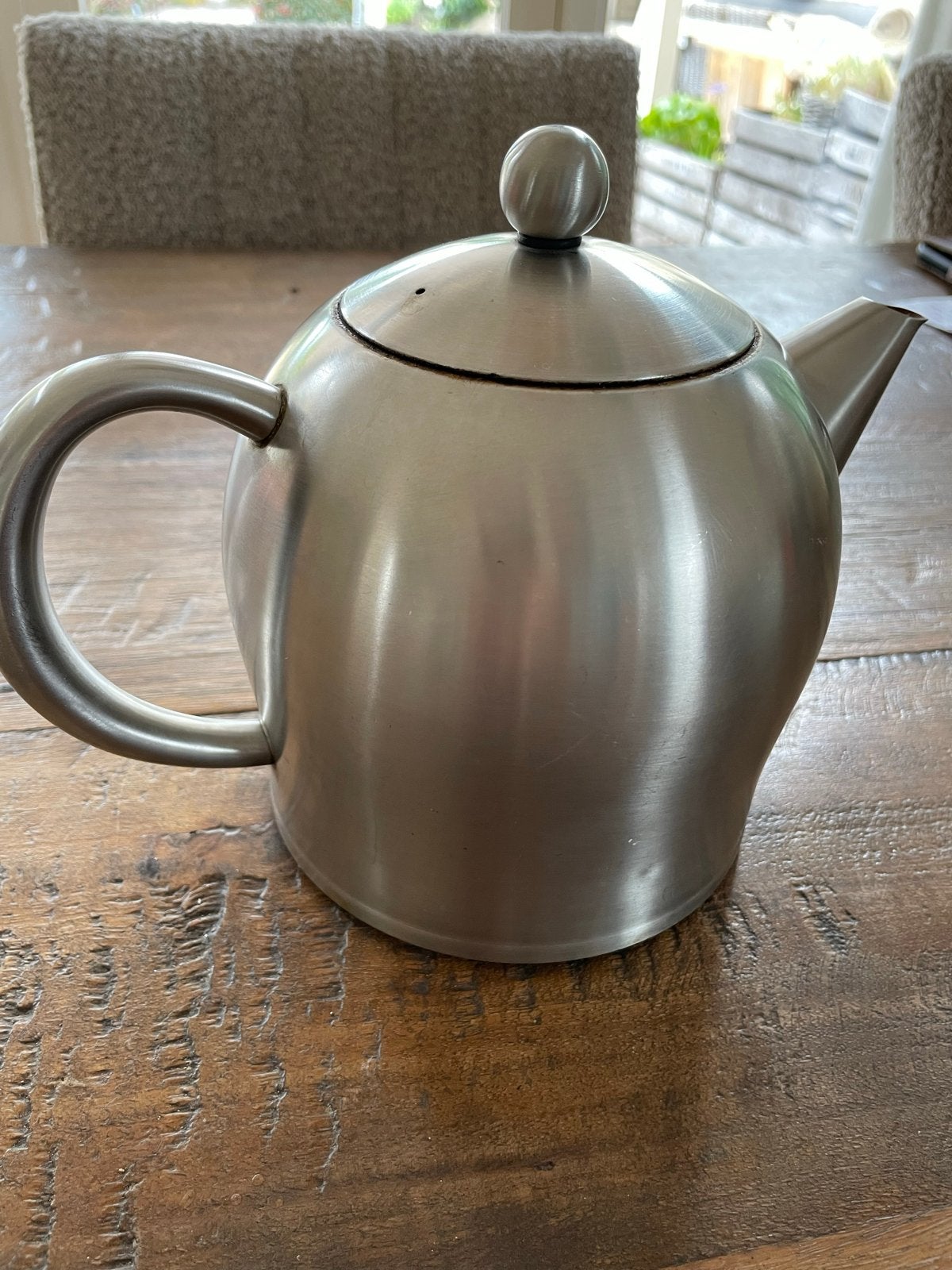 Bredemeijer Theepot 1 Liter minuet santhee RVS, Theepot/fluitketel, Gebruikt, Bredemeijer, Zilver