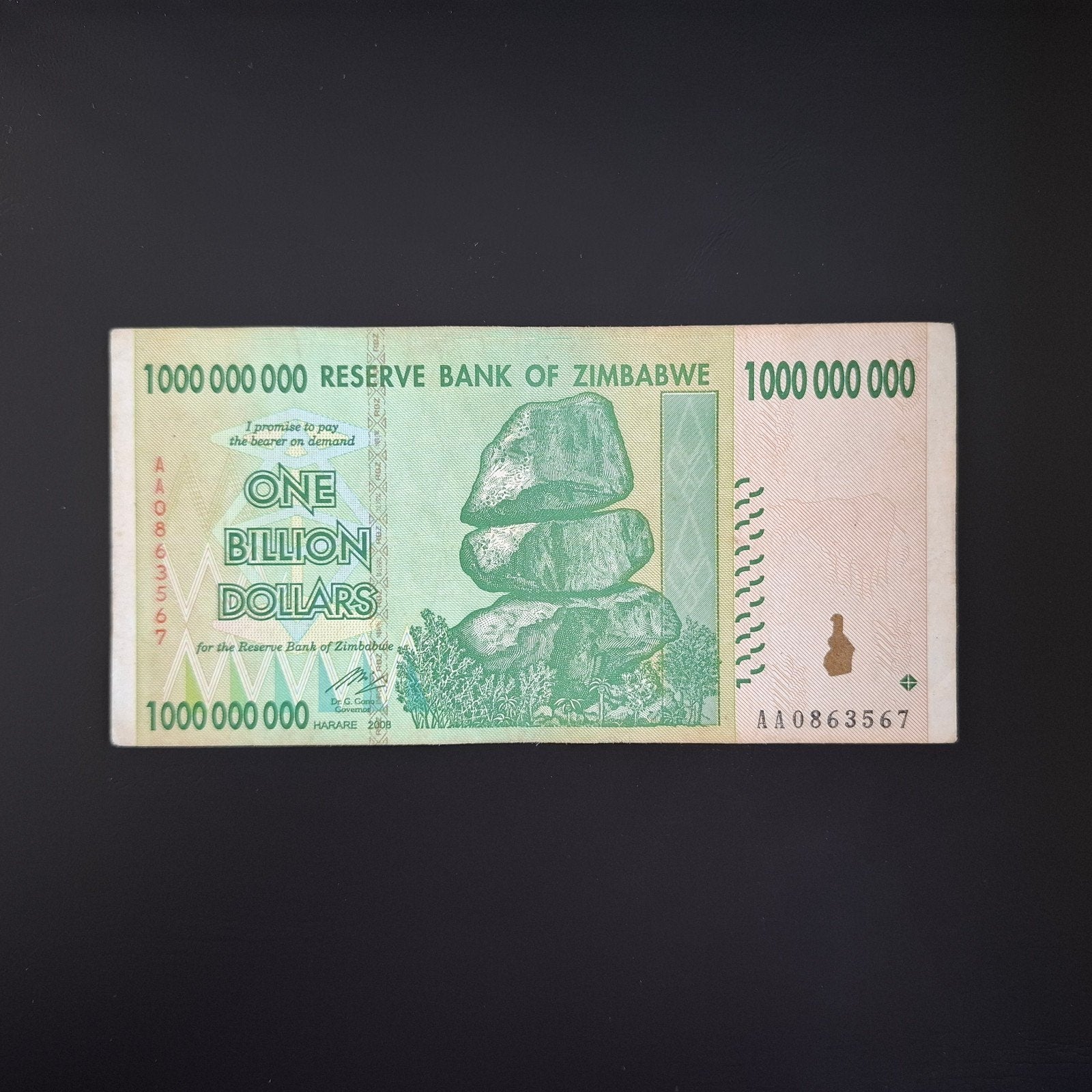 1000000000 dollar Zimbabwe #066, Verzenden, Zimbabwe, Los biljet