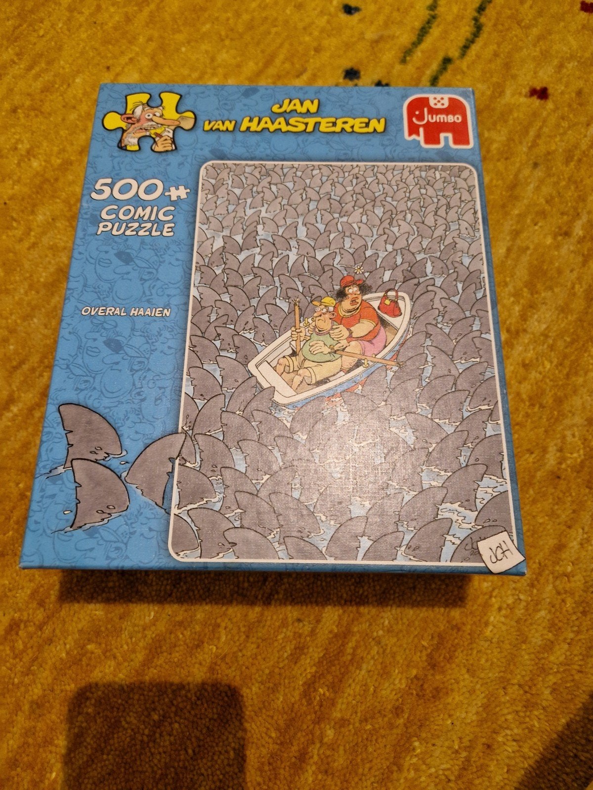 Jan van Haasteren Puzzel - Overal Haaien - 500 stukjes, Hobby en Vrije tijd, Ophalen of Verzenden, 500 t/m 1500 stukjes, Zo goed als nieuw