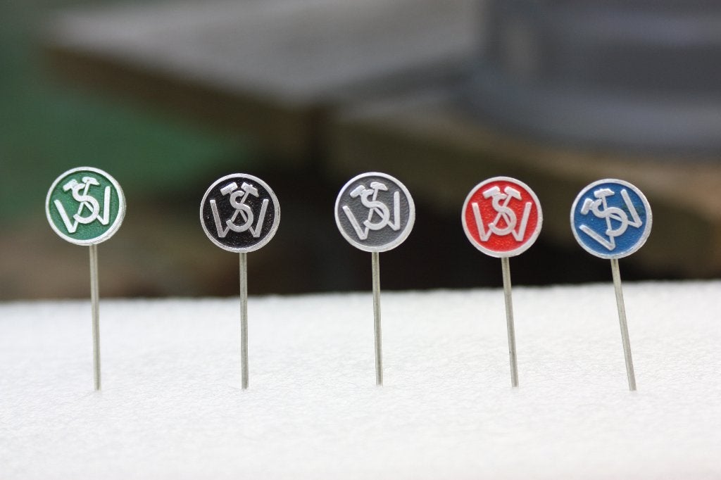 5 mooie oude pins staatsmijn Wilhelmina Terwinselen, Verzamelen, Speldjes, Pins en Buttons, Ophalen of Verzenden, Zo goed als nieuw