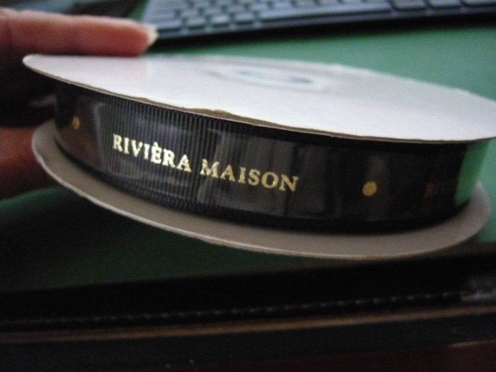 Riviera Maison cadeaulint zwart goud nieuw op rol 50 meter, Ophalen of Verzenden, Nieuw, Lint, Band of Elastiek