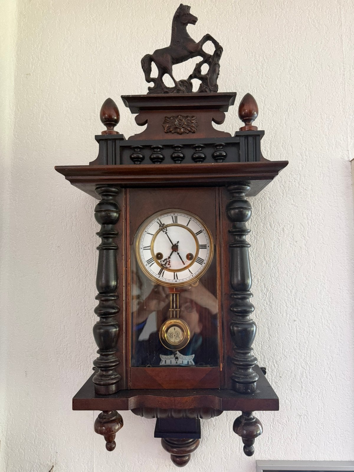 Klok antiek, paardjes klok, Ophalen of Verzenden