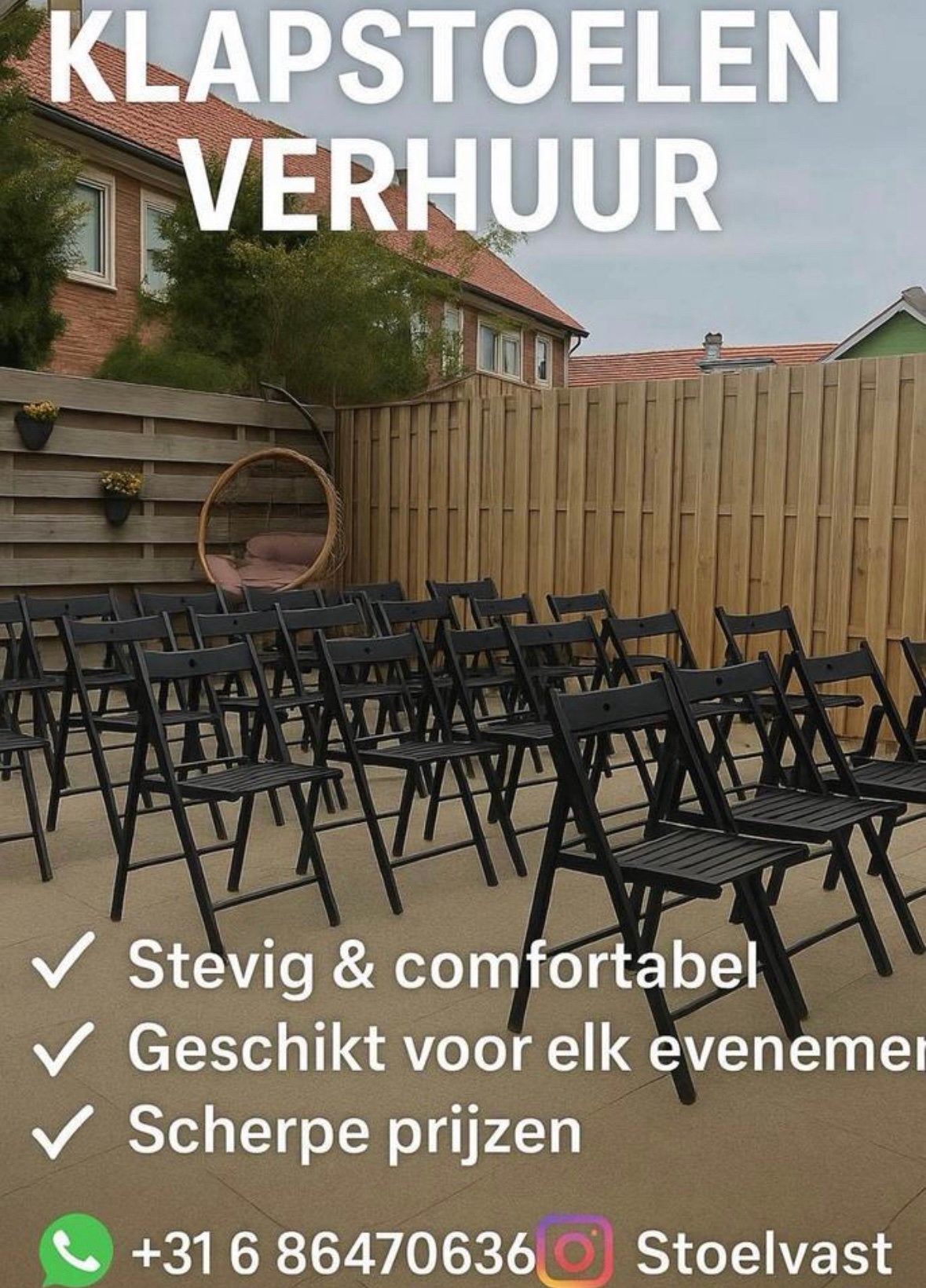 Luxe stoelen te huur voor maar €1,50, Ophalen, Zo goed als nieuw, Overige