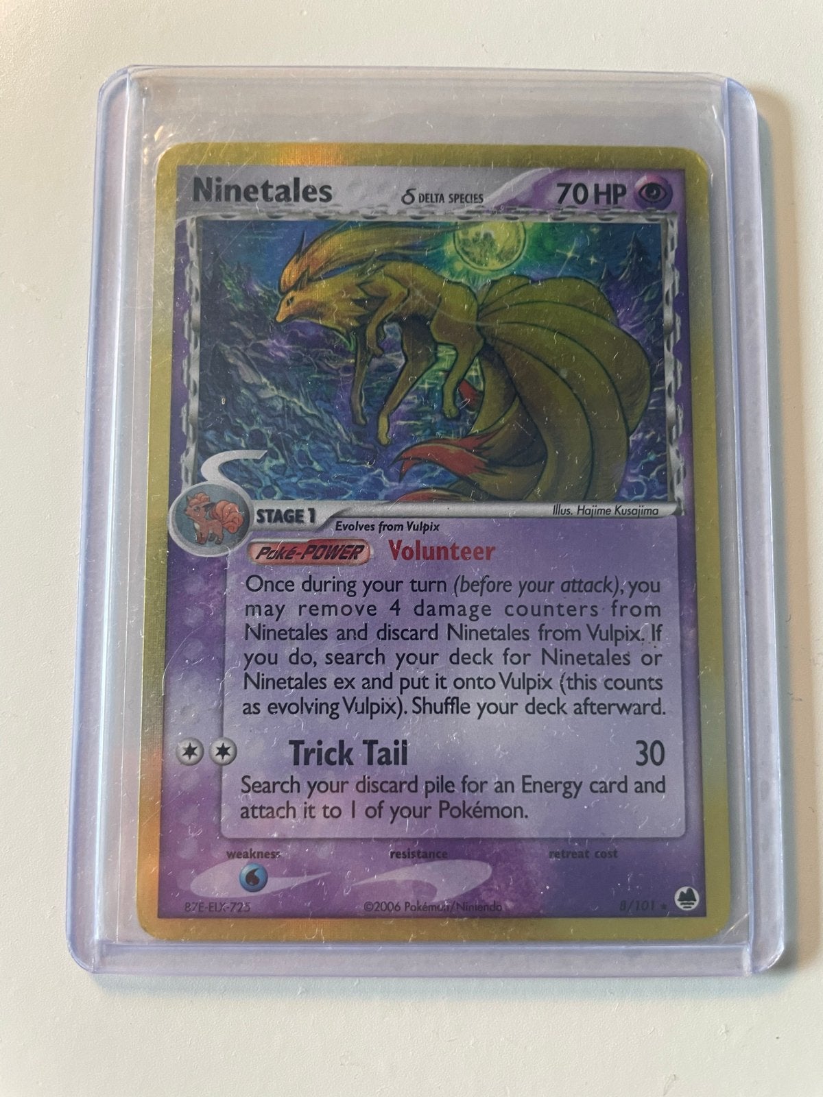 Ninetales Delta Species Holo Pokémon Kaart (8/101), Ophalen of Verzenden, Gebruikt, Losse kaart, Foil
