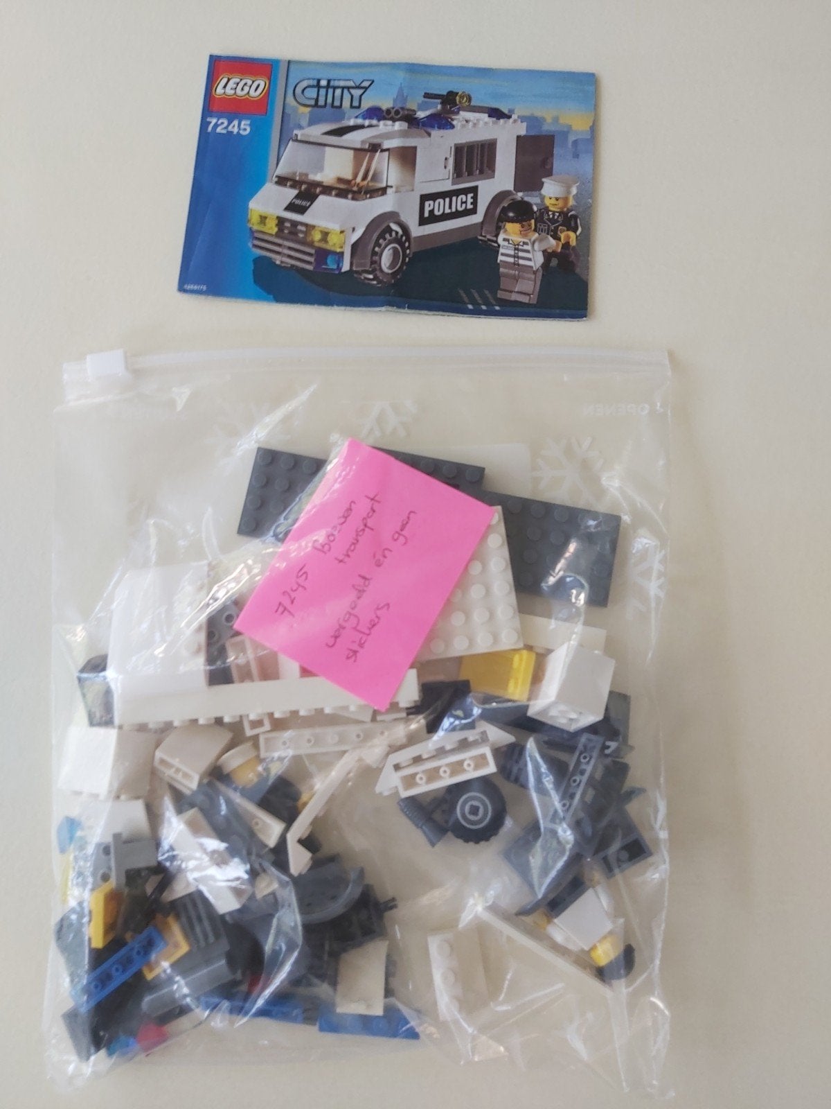 Lego City 7245 Boeventransport, Compleet, Lego, Ophalen of Verzenden, Complete set