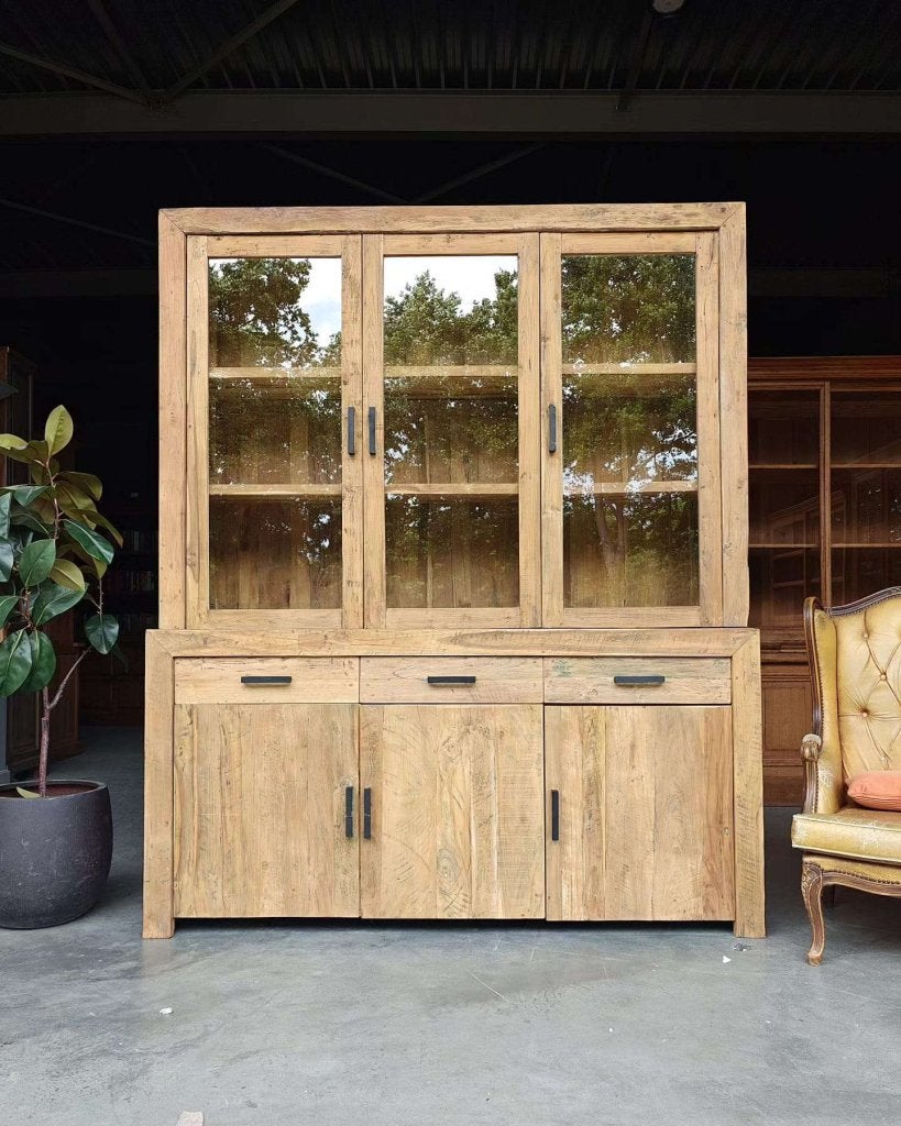 Stoere robuuste buffetkast | Reclaimed teakhout #4824, Huis en Inrichting, Kasten | Buffetkasten, Met deur(en), -, 200 cm of meer