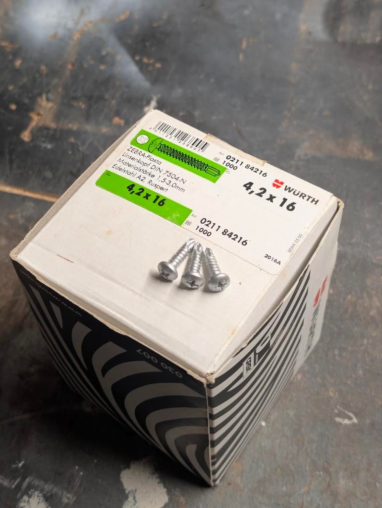 Diverse maten - 1000x Würth Zelfborende RVS Bolkop Schroeven, Schroeven, Nieuw, Ophalen of Verzenden, Minder dan 50 mm