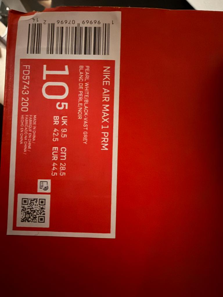 Nike Air Max 1 KRSS 2.0 eu 44.5, Ophalen, Overige kleuren, Sneakers of Gympen, Gedragen