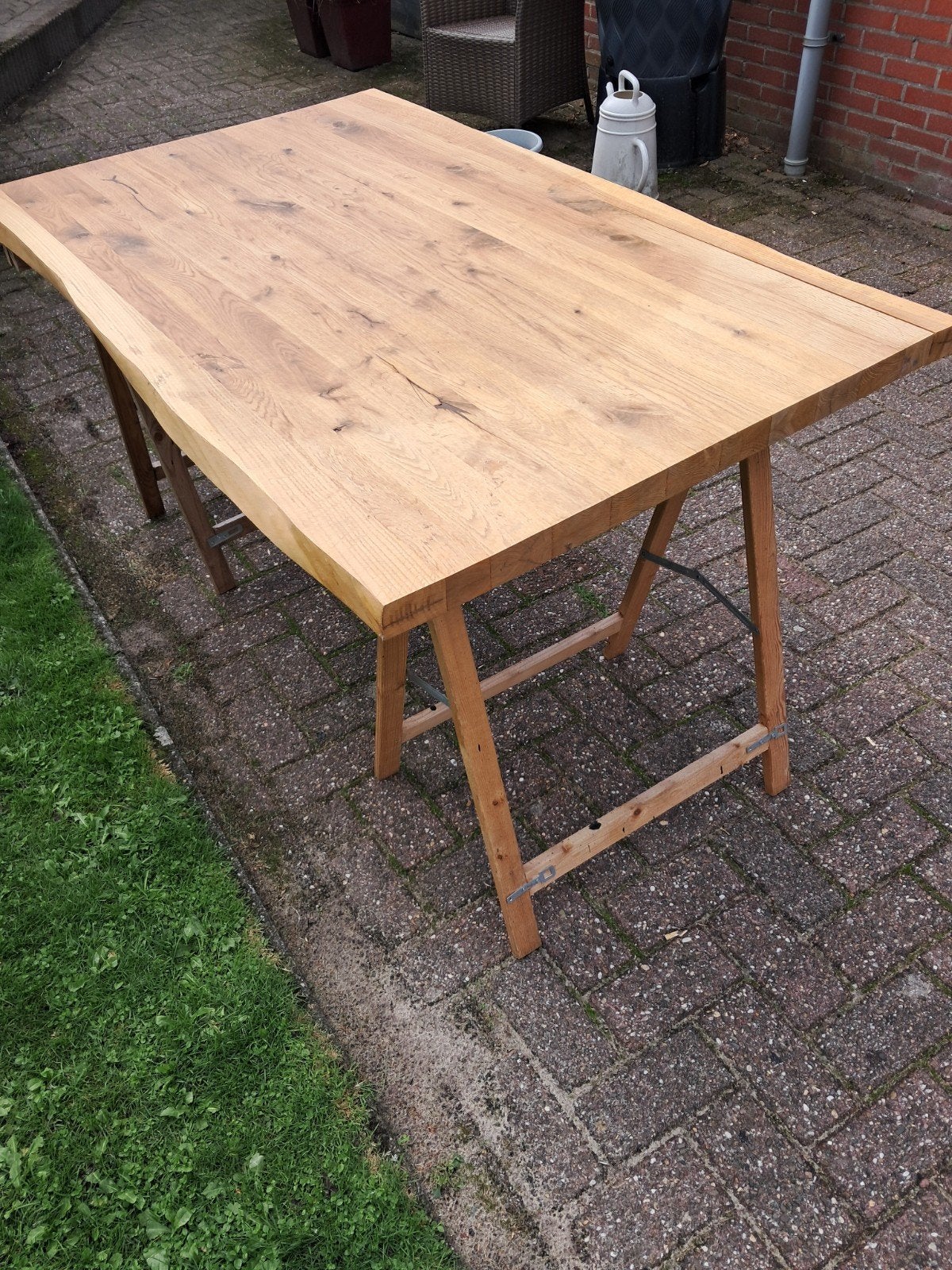 boomstam tafelblad, Ophalen, Gebruikt, Rechthoekig, Hout