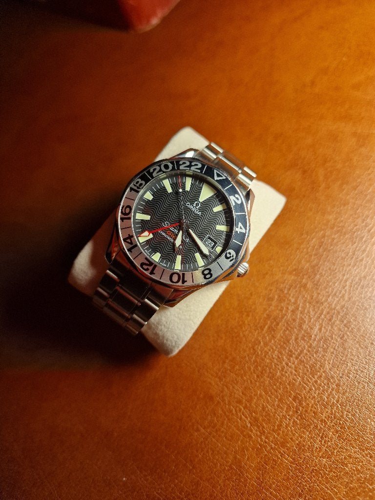 Omega Seamaster 50th Anniversary GMT, Box and Papers, Staal, Gebruikt, Staal, Polshorloge