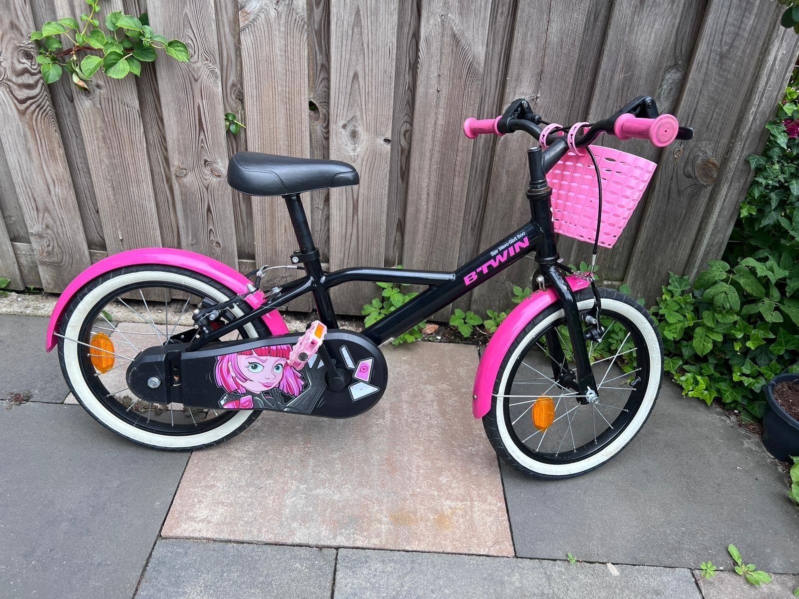 Decatlon B'Twin kinderfiets 16 inch, Ophalen, Zijwieltjes, Velgrem, 16 tot 20 inch