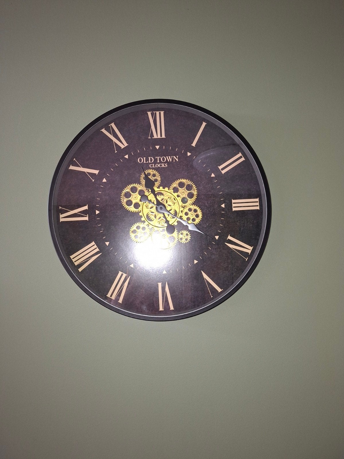 Grote Wandklok Old Town Clocks Zichtbaar Uurwerk 55 cm, Ophalen, Wandklok, Zichtbaar uurwerk, Vintage