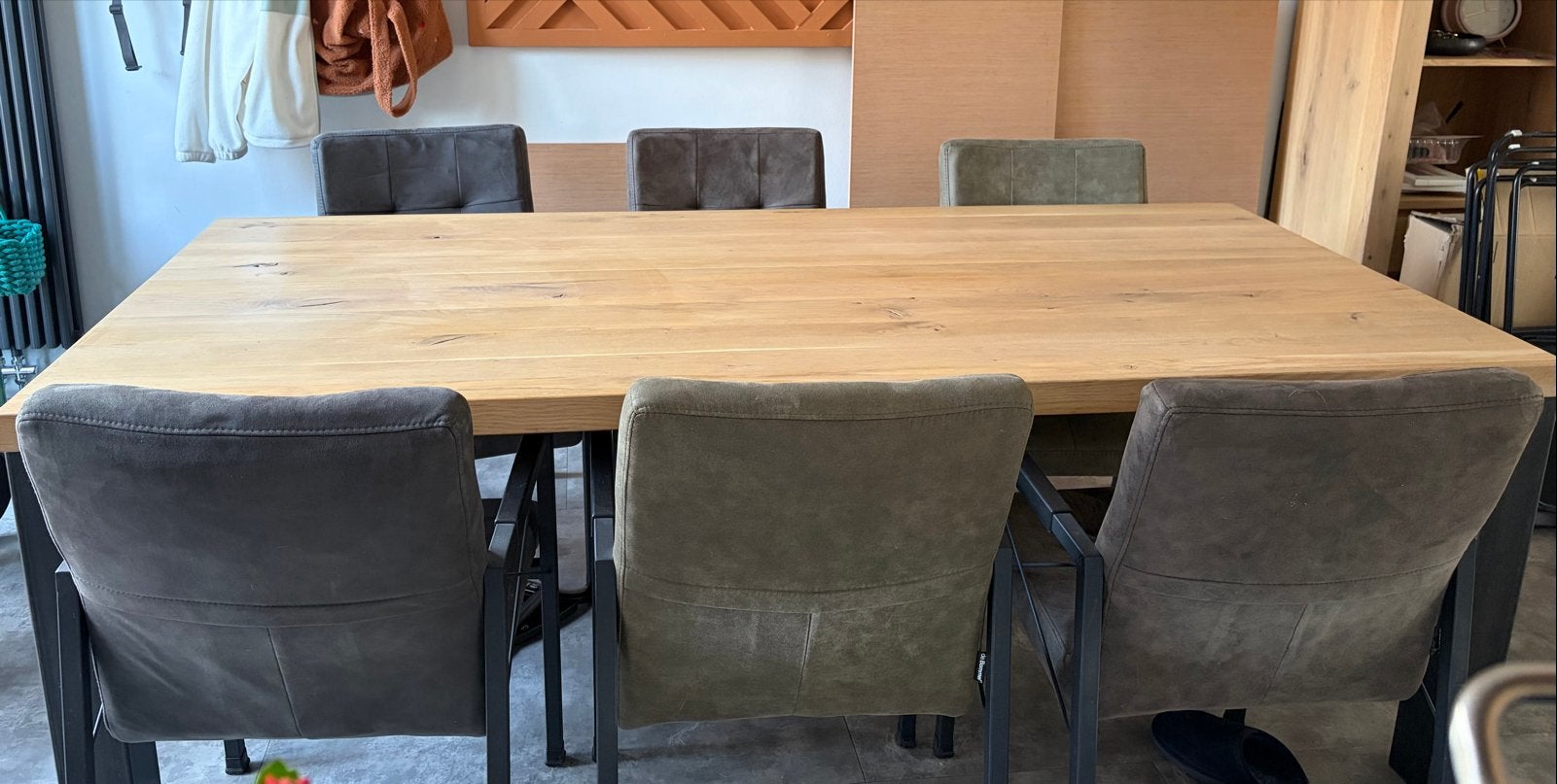Mooie Eiken eettafel met 6 stoelen van de bommel, Huis en Inrichting, Stoelen, Ophalen, Overige kleuren, Zo goed als nieuw, Vijf, Zes of meer stoelen