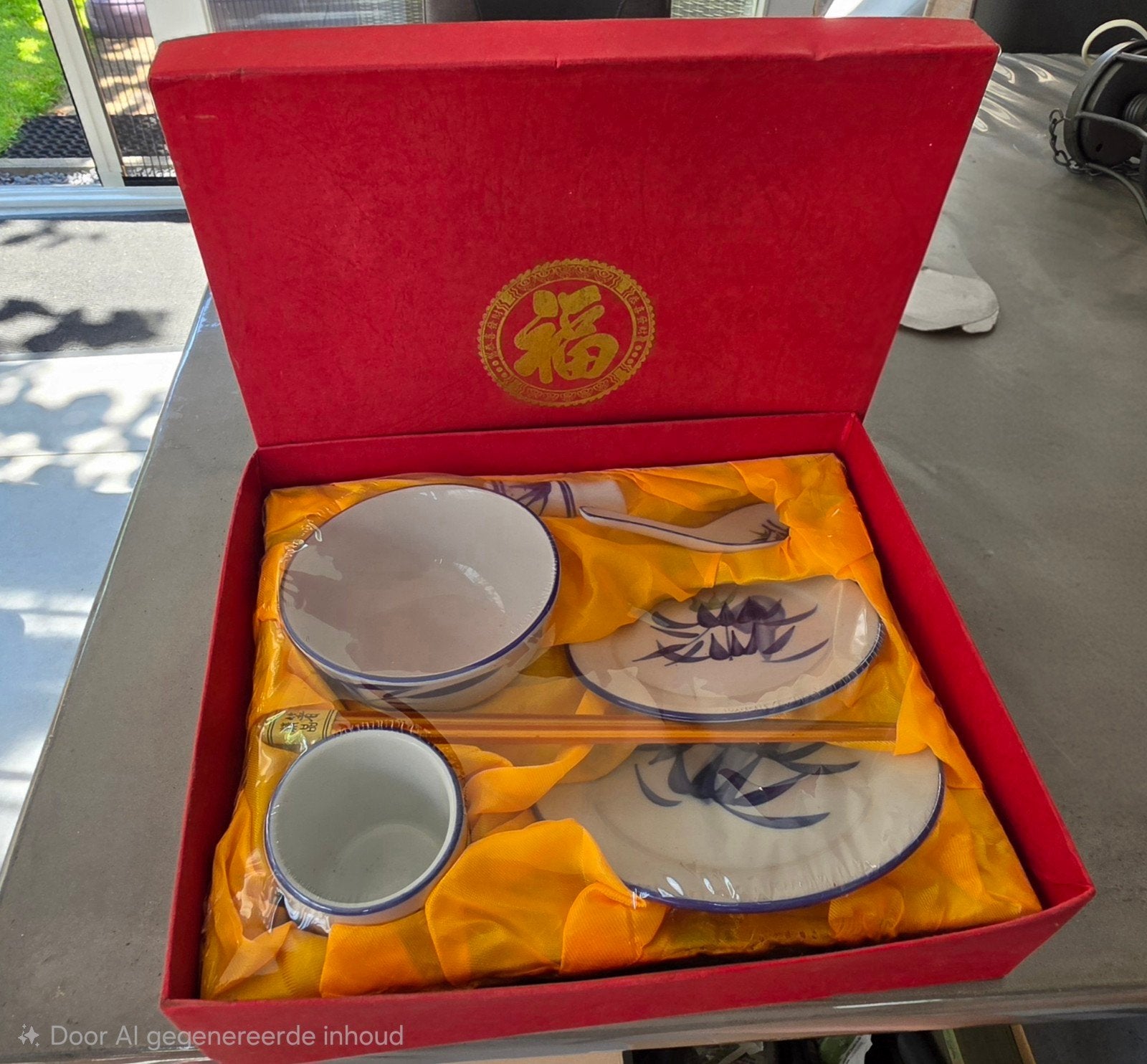 Aziatisch servies set in geschenkdoos, Aziatisch, Keramiek, Nieuw, Ophalen of Verzenden