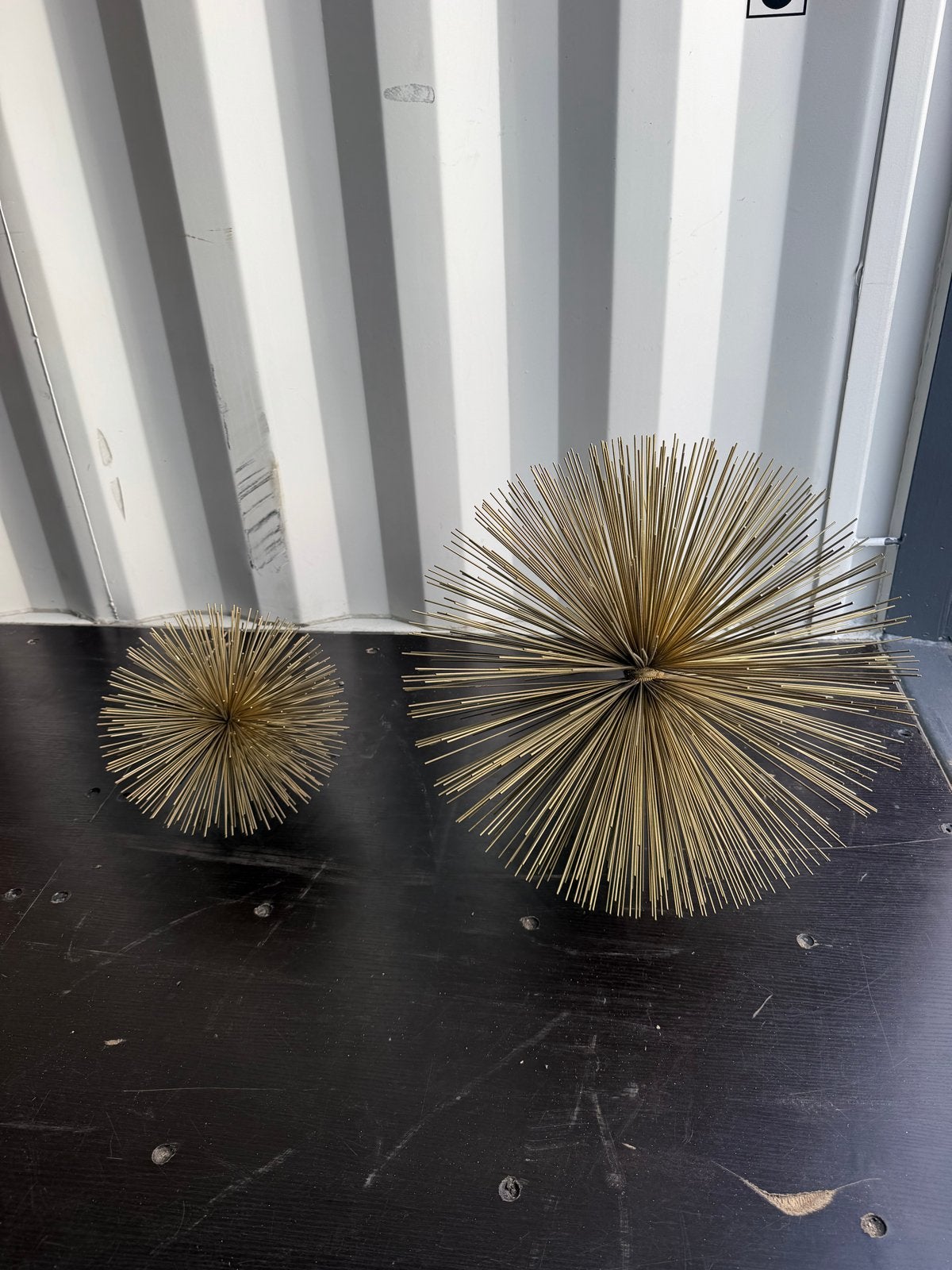 Pols Potten-stijl decoratie ballen - set van 2, Gebruikt, Ophalen of Verzenden, Goud, Metaal