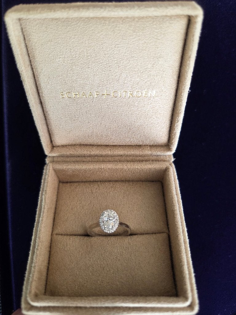Royal Asscher Caterina – 18K witgoud – 0,78 ct – F/VVS2, Ophalen, 20 of groter, Nieuw, Met edelsteen