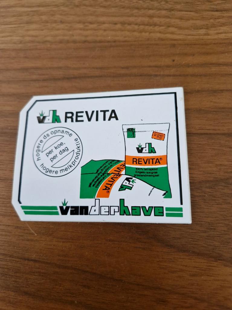 8190 Vintage Revita Vanderhave Sticker - Graslandmengsel, Ophalen of Verzenden, Gebruikt, Bedrijf of Vereniging