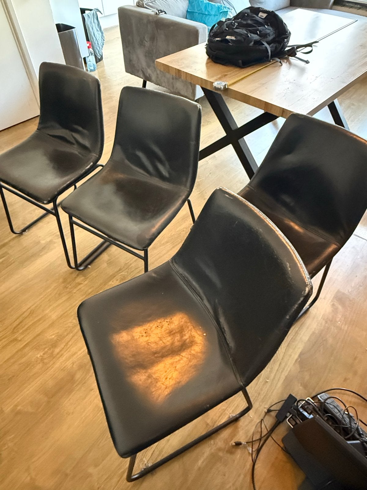 6x Zwarte stoelen, Huis en Inrichting, Ophalen, Gebruikt, Zwart, Vier