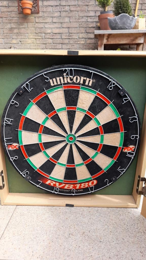 Unicorn Dartbord met Kast - Raymond van Barneveld Editie, Ophalen