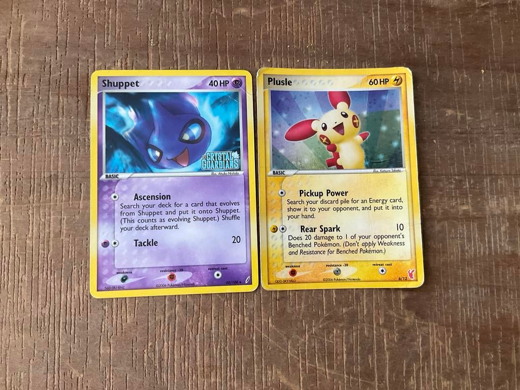 Pokémon kaarten: Shuppet en Plusle (Crystal Guardians), Ophalen of Verzenden, Gebruikt, Meerdere kaarten