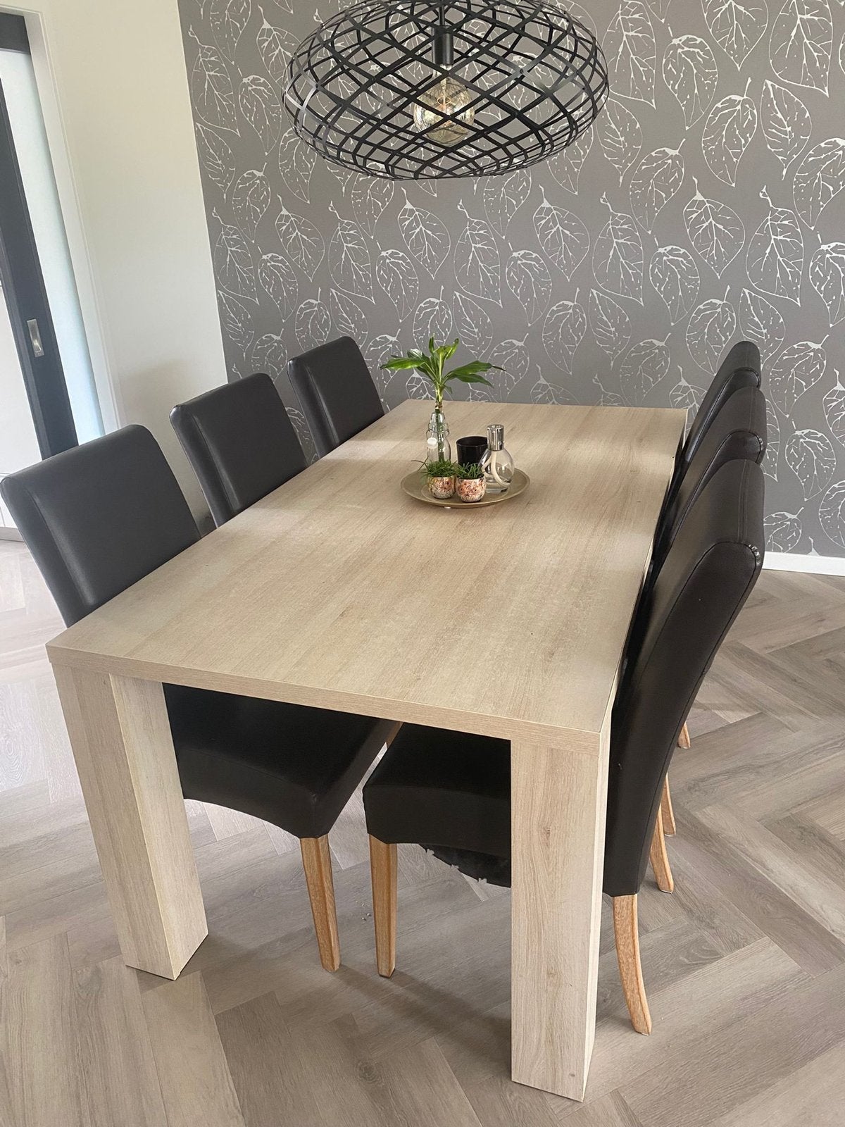 Eettafel met 6 stoelen, Ophalen, Gebruikt, 50 tot 100 cm, Vijf personen of meer