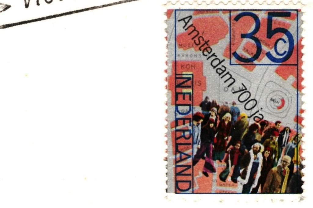 700809	Schellingwoude	NH 1975	Gelopen met mooie postzegel, Verzamelen, Ophalen of Verzenden, 1960 tot 1980, Gelopen, Noord-Holland