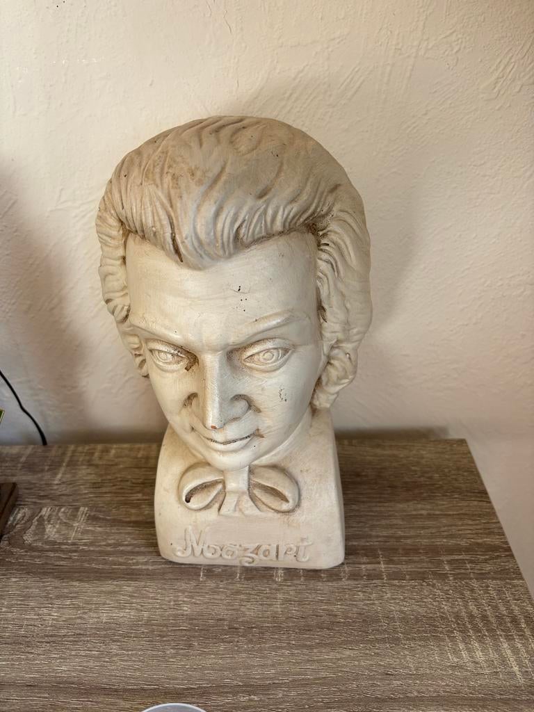 Mozart Buste - Decoratief Beeld van Componist, Antiek en Kunst, Verzenden