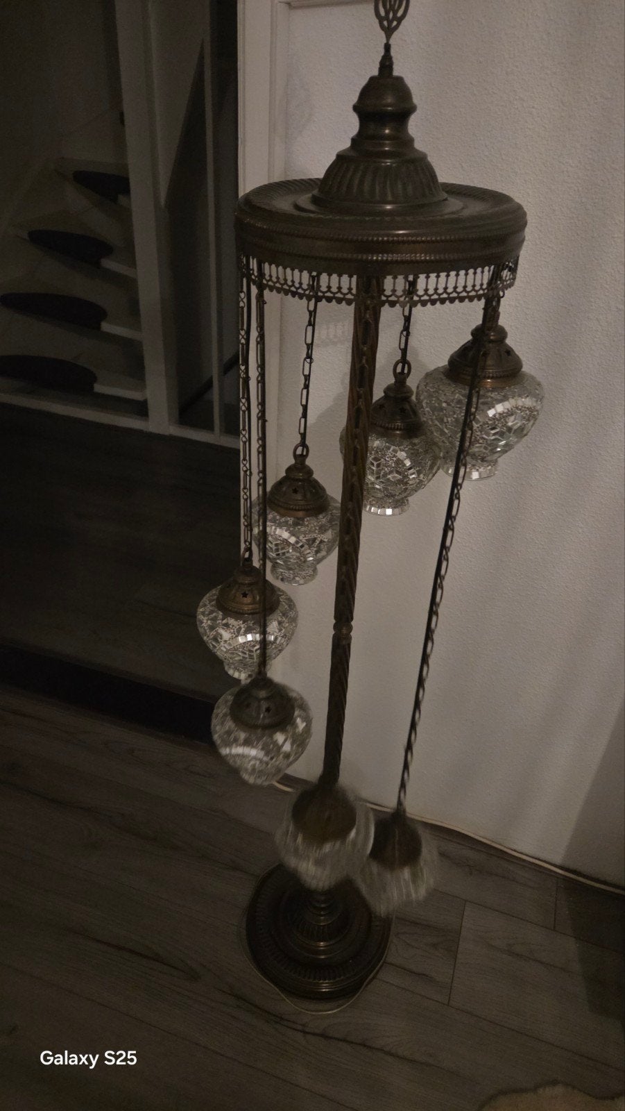 Turkse vloerlamp - handgemaakt 7 bollen wit - mozaïek glas -, Ophalen