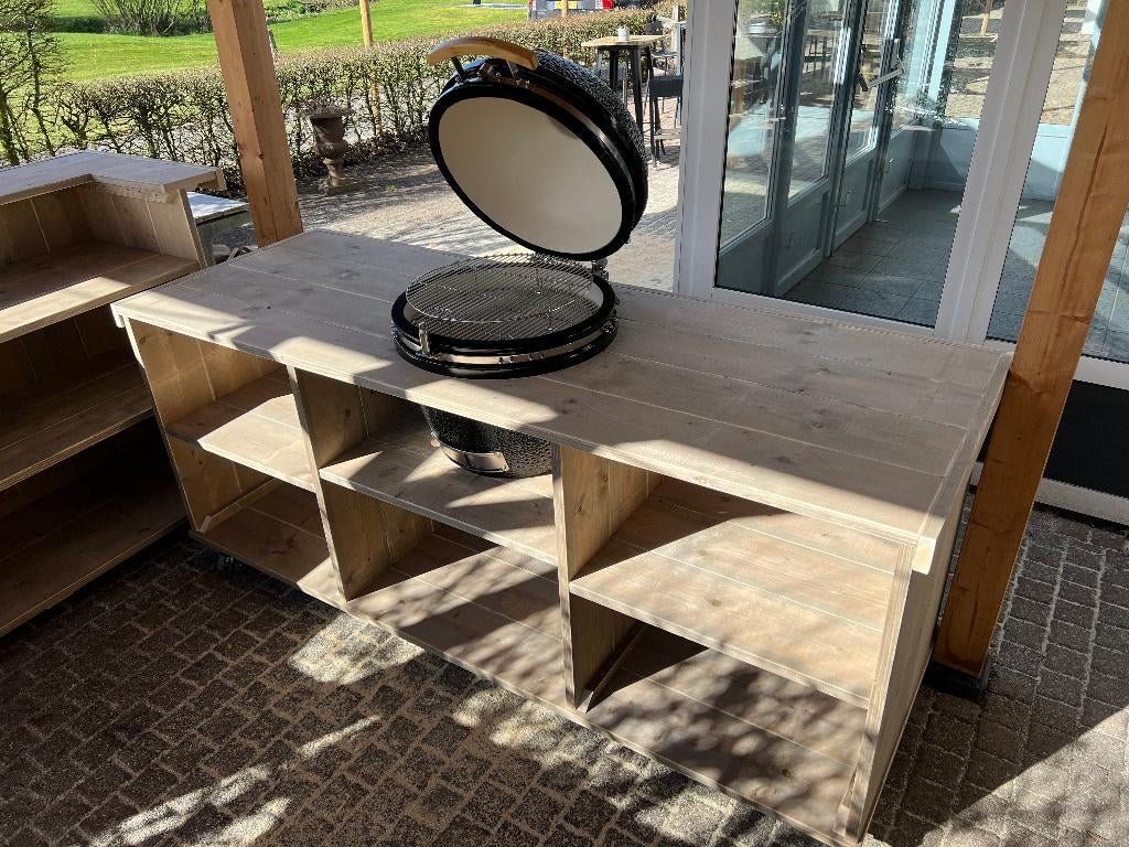 Unieke kwaliteit buitenkeuken van steigerhout of douglashout, Ophalen, Nieuw, Houtskool