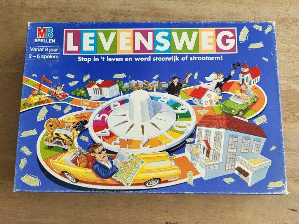 Levensweg bordspel - Klassiek familieplezier, Hobby en Vrije tijd, Een of twee spelers, Ophalen of Verzenden, Gebruikt, MB Spellen