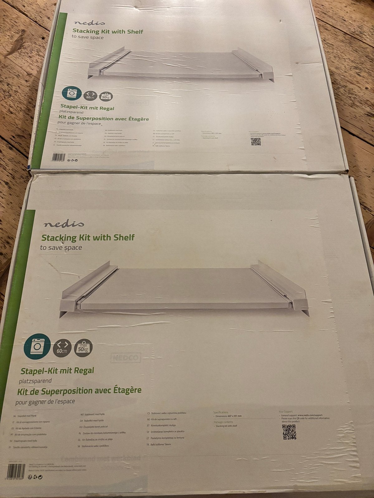 Nedis Stapelkit met Plank voor Wasmachine/Droger, Witgoed en Apparatuur, Ophalen, Nieuw
