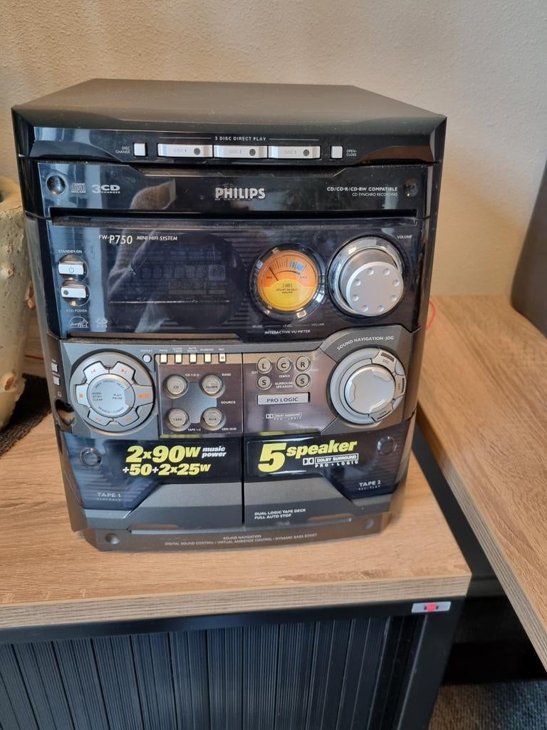 Philips FW-P750 Mini Hi-Fi Systeem met 5 speakers, Ophalen of Verzenden