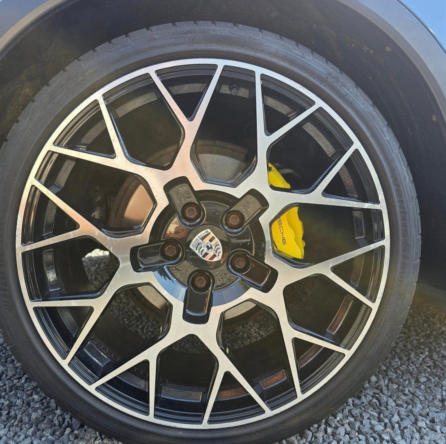 22 inch Porsche Spyder Velgen + Nieuwe Hankook Banden 6.4mm, Ophalen, Gebruikt, 285 mm, Banden en Velgen